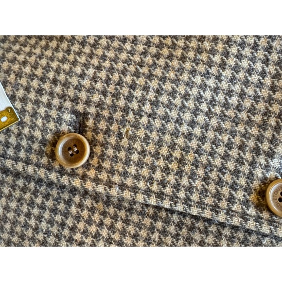 Pendleton Blazer Women XL Brown Tan Houndstooth Wool Jacket Vintage Preppy Retro - Picture 8 of 11